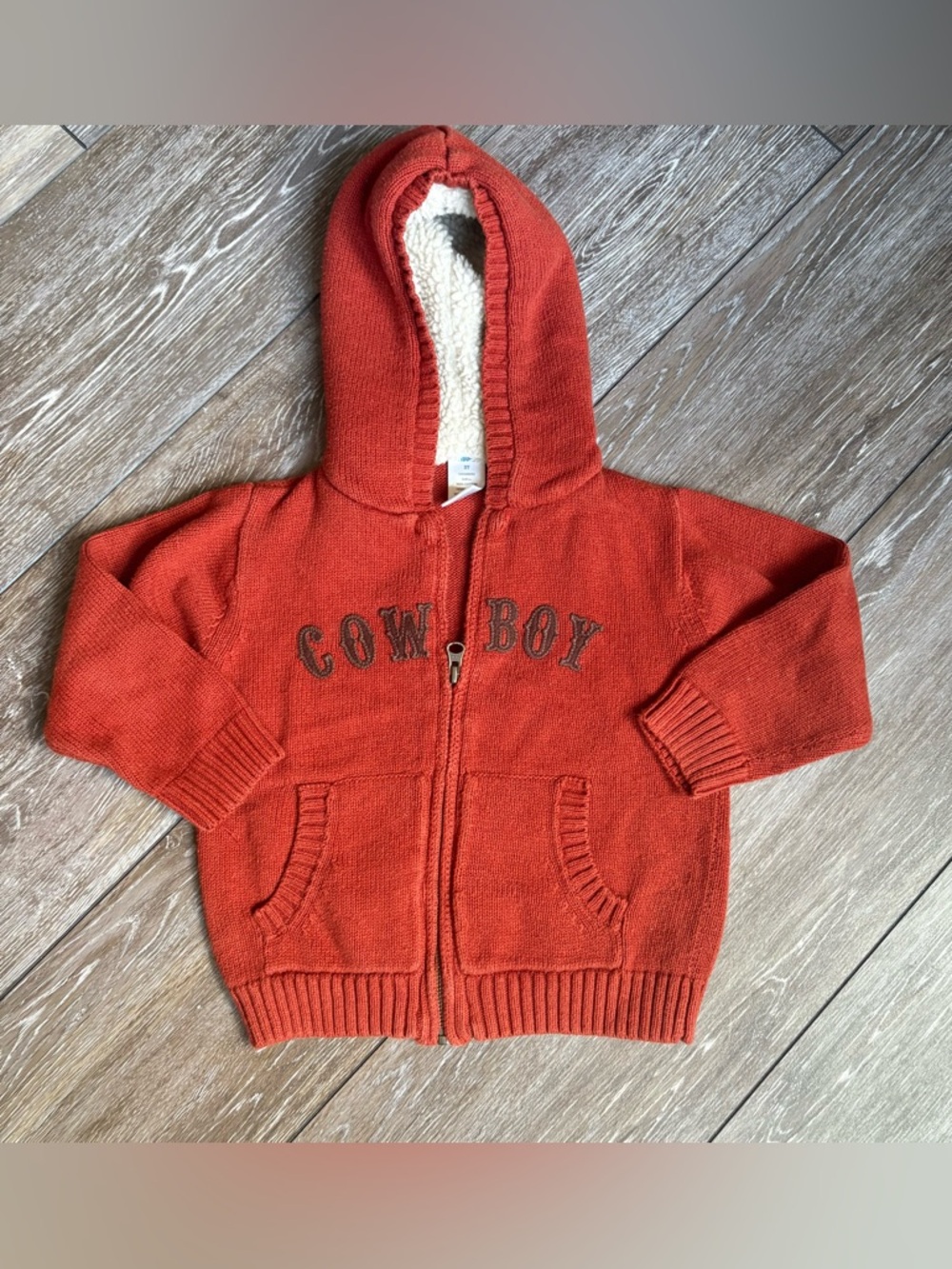 Cowboy 2007 Rust Orange Gymboree Zip Up Sweater